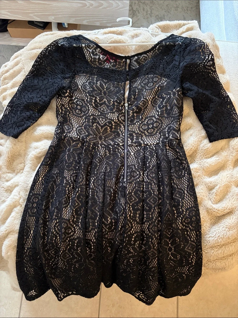 Betsey Johnson Black Lace Overlay Dress